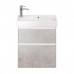 Тумба под раковину подвесная Dreja Slim 65 см, белый/бетон