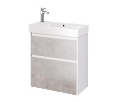 Тумба под раковину подвесная Dreja Slim 65 см, белый/бетон Тумба под раковину подвесная Dreja Slim 65 см, белый/бетон