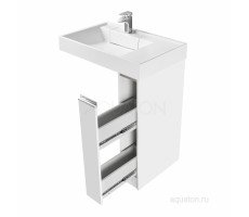 Тумба под стиральную машину 80 см Aquaton Лондри 200 белый 1A236101LH010 