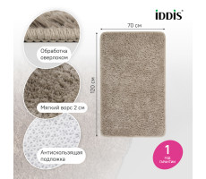 Коврик для ванной комнаты, 70x120, микрофибра, светло-коричневый, IDDIS, BSQL07Mi12IT Коврик для ванной комнаты, 70x120, микрофибра, светло-коричневый, IDDIS, BSQL07Mi12IT