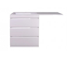 Тумба напольная Style Line Даллас 150, 3 ящика, Люкс белая, PLUS СС-00002305 