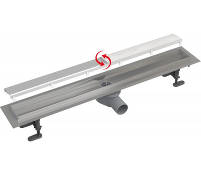 Душевой лоток Alcadrain Fit&Go 650 с двухсторонней решеткой хром AG071401650 Душевой лоток Alcadrain Fit&Go 650 с двухсторонней решеткой хром AG071401650