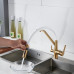Смеситель для кухни с гибким изливом и подключением фильтра Shevanik S278G, золотой сатин