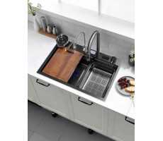 Мойка кухонная многофункциональная GEYSERUS-2 ESBANO оружейная сталь 