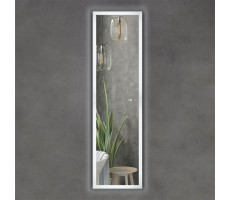 Вертикальное ростовое зеркало для ванной Comforty Люпин 440x1580 LED-подсветка, бесконтактный сенсор 