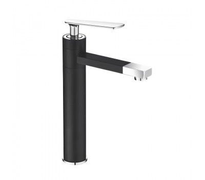 Смеситель для раковины с поворотным носиком Shevanik S6611H, черный/хром