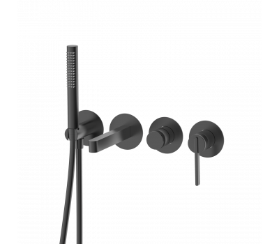 Смеситель для ванны настенный 4 отверстия DQ Bonn графит DA1704806 Смеситель для ванны настенный 4 отверстия DQ Bonn графит DA1704806