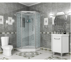 Душевая кабина Niagara Luxe NG-7702DW (1000x1000х2100) низкий поддон (15см) стенки БЕЛЫЕ  