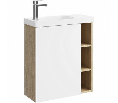 Подвесная тумба 60 см AQWELLA ALB0106LDD+ALB0706WM Дерево светлое / Белый 