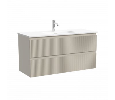 Тумба подвесная SANCOS Snob R 995х390х500, c двумя ящиками оснащенными доводчиками, Beige Soft , арт.SNR100/39CE Тумба подвесная SANCOS Snob R 995х390х500, c двумя ящиками оснащенными доводчиками, Beige Soft , арт.SNR100/39CE