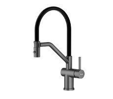 Смеситель Raglo для кухни со съемным гибким изливом, с магнитным фиксатором излива R86.41.09 графит 