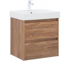 Тумба под раковину Aquanet Nova Lite 60 дуб шоколадный (2 ящика) 