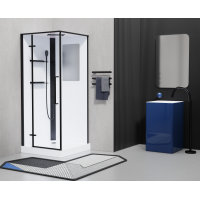 Душевая кабина Esbano ESM-QUADRO-90 (Left) черный  