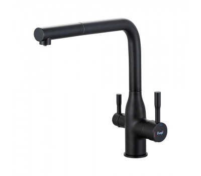 Смеситель для кухни с выдвижным изливом и подключением фильтра FRAP F4396-36, черный Смеситель для кухни с выдвижным изливом и подключением фильтра FRAP F4396-36, черный