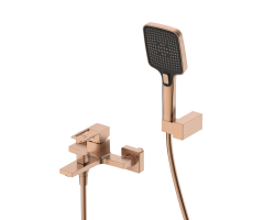 Смеситель для ванны с душем DQ Dortmund короткий излив браш.роз.золото DA1713233 