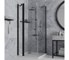 Душевое ограждение 90х90 см PAINI Cox, квадратное, распашное, универсальное, черный (YO) 78YO9090 