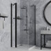 Душевое ограждение 90х90 см PAINI Cox, квадратное, распашное, универсальное, черный (YO) 78YO9090 
