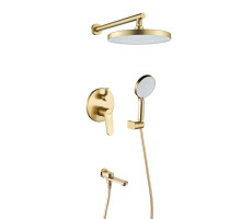 Душевая система встраиваемая Shevanik S4335G, золотой сатин