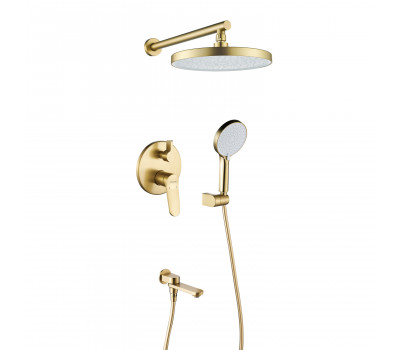 Душевая система встраиваемая Shevanik S4335G, золотой сатин