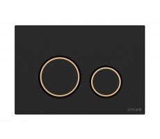 Кнопка Cersanit TWINS для LINK PRO/VECTOR/LINK/HI-TEC пластик черный матовый с рамкой золото 63534 черный 