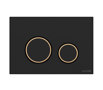 Кнопка Cersanit TWINS для LINK PRO/VECTOR/LINK/HI-TEC пластик черный матовый с рамкой золото 63534 черный 