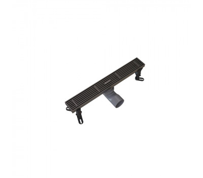 Душевой трап линейный Knotlor SDRW0400LGM вороненая сталь  