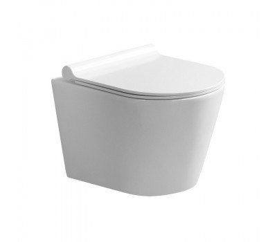 Унитаз подвесной Azario Nova AZ-2217 безободковый с ультратонким сиденьем мироклифт Унитаз подвесной Azario Nova AZ-2217 безободковый с ультратонким сиденьем мироклифт