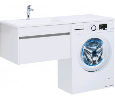 Тумба с раковиной Aquanet Токио 130 L белый (подвесная, 1 ящик) 