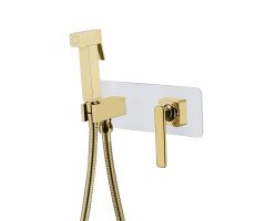 Смеситель с гигиеническим душем Lemark Mista, встраиваемый LM6419WG золото | белый Смеситель с гигиеническим душем Lemark Mista, встраиваемый LM6419WG золото | белый