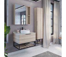 Зеркало-шкаф Comforty Порто-75 дуб дымчатый 