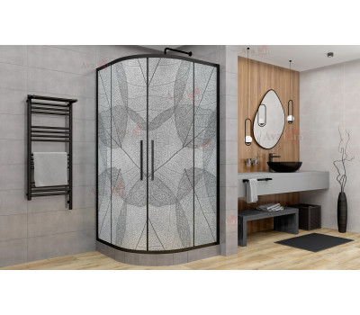 Душевой уголок AvaCan HB 120 MT черный 
