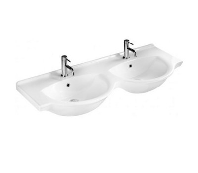 Раковина двойная 125х50 см, Hatria Y0Q501 SOPHIE цвет белый Раковина двойная 125х50 см, Hatria Y0Q501 SOPHIE цвет белый