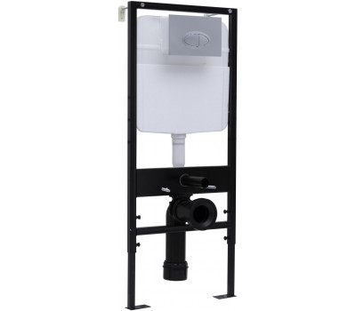 Набор инсталляция + Кнопка смыва LOGAN OVAL двойная, Chrome Mattе 299421 