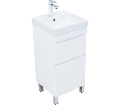 Тумба под раковину Aquanet Слим 40 напольная, белый сатин 00346040 Тумба под раковину Aquanet Слим 40 напольная, белый сатин 00346040