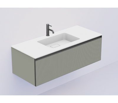 Тумба Armadi Art рифлёная Armadi Art LUNA QUATRO 1 120см профиль ANTHRACITE + внутриняя подсветка 790-M1-120-RIB-L-A-LED 