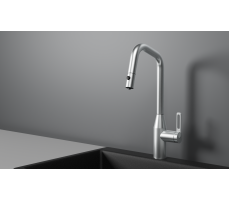 Смеситель для кухни GRANULA GR-8171, НЕРЖ, С ВЫДВИЖНЫМ ИЗЛИВОМ 