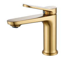 Смеситель для раковины Shevanik S4301G, золотой сатин