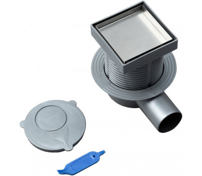 Точечный трап с двухсторонней решеткой нерж. сталь/под плитку 10х10 Logan L005-100 306895 