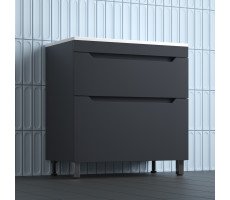 Тумба напольная Style Line Остин под раковину Фортуна 80 2 ящ графит эмаль PLUS ЛС-00002396-1 