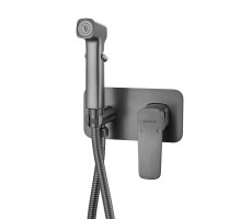 Гигиенический душ со смесителем Shevanik S9905T, оружейная сталь
