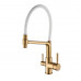 Смеситель для кухни с подключением фильтра воды Rose R658G, золотой сатин