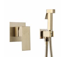 Смеситель ABBER Daheim AF8225G с гигиеническим душем, золото матовое 
