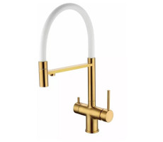 Смеситель для кухни с гибким изливом Grocenberg GB4099GL, брашированное золото Смеситель для кухни с гибким изливом Grocenberg GB4099GL, брашированное золото