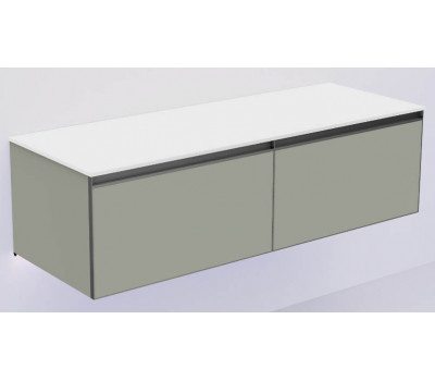 Тумба Armadi Art LUNA QUATRO 2 140см профиль ANTHRACITE + внутриняя подсветка 790-M2-140(70+70)-L-A-LED 