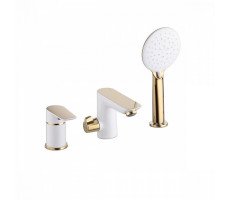 Смеситель на борт ванны IDDIS Cloud на 3 отверстия с керамическим дивертором CLOWG30i07 белый 