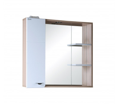 Шкаф-зеркало Onika Стиль 75 белый/ясень шимо, левый, с подсветкой 207519 