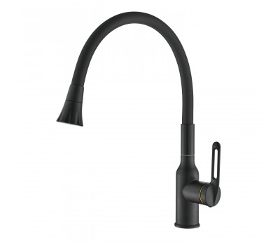 Смеситель для кухни с гибким изливом Raffine F303H-3, черный