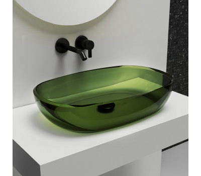 Раковина накладная прозрачная ABBER Kristall AT2805Emerald зеленая Раковина накладная прозрачная ABBER Kristall AT2805Emerald зеленая