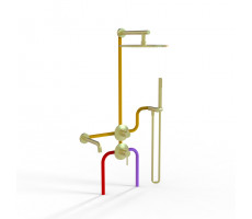 Комплект на 3 потребителя Cox PAINI, для ванны/душа, брашированное золото PVD 78PJSET36911SHBATH 