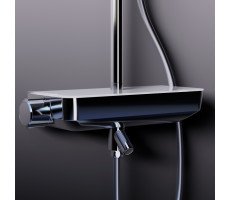 Душевая система с ванно-душевым смесителем-полкой Damixa Scandinavian Pure 936730000 Хром Душевая система с ванно-душевым смесителем-полкой Damixa Scandinavian Pure 936730000 Хром